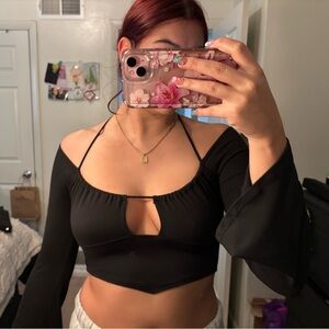 Windsor Black Strappy Crop Top